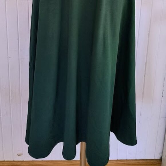 Cobalt Street BCI Cotton Square Neck A-Line Mid-Calf Dress -- Dark Green - Picture 6 of 8